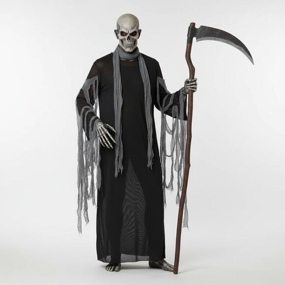 Other - Grim Reaper Demon Black Dress Costume Cosplay Halloween Adult Unisex OS